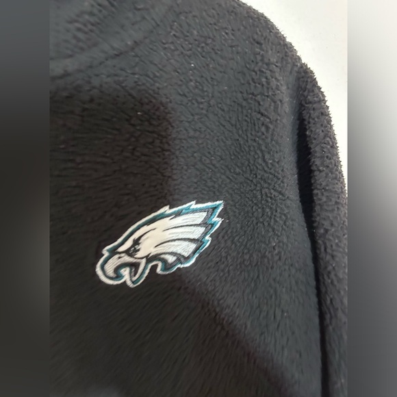 Philadelphia Eagles Adult M Fleece Black NFL Lined Zip Pocket Graphic super warm - Picture 8 of 9